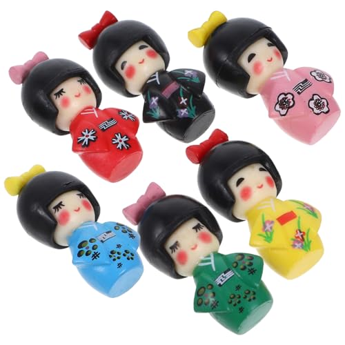 KICHOUSE 18 STK Kimono-Puppenschmuck Puppenskulptur Matroschka-Puppe Tischminiaturen Kinder Puppen kinderpuppe Stitch tortendeko Kinder Kimono-Mädchenpuppe Puppenhandwerk PVC von KICHOUSE