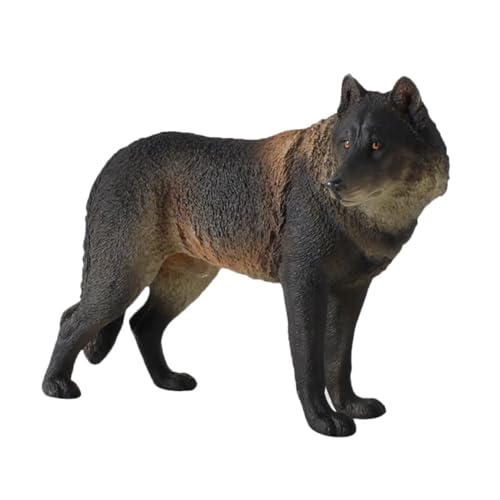 KICHOUSE 1Stk Wolf-Modell-Spielzeug Wolf-Skulptur Wolf Spielzeugfiguren Autospielzeug für Kinder Zootier Wildlife Wolf Modell Spielzeug Wilde Wolf spielzeugfigur Umweltschutz-PVC Black von KICHOUSE