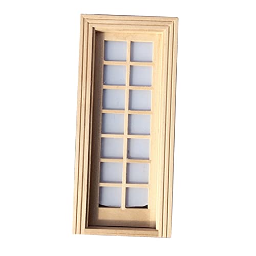 KICHOUSE 1stk Türen Und Fenster 14 Gitter Miniatur-hausmöbel Kind Gibt Spielzeug Vor Mini-möbel Puppenhaustür Puppenhausmöbel Mini-türverzierung Puppenhauszubehör Miniaturen Khaki Holz von KICHOUSE