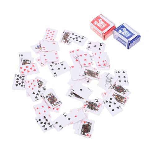 KICHOUSE 2 STK Mini-Poker Spiel kreative Pokerkarten 1:12 Kleiner Schürhaken Daumen Schachbrett Reisen von KICHOUSE