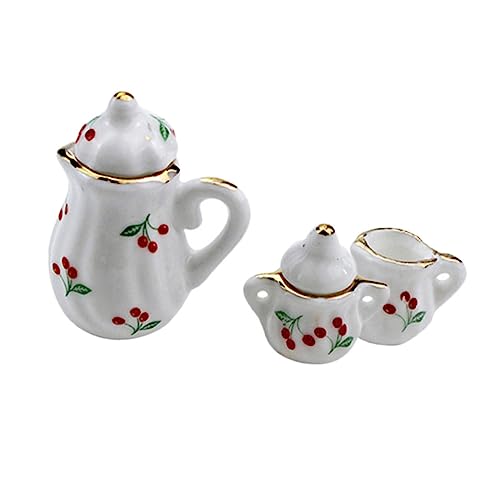 KICHOUSE 2 Sätze Miniatur Puppenhaus Zubehör Miniatur Cherry Keramik Teekannen Mini Dekoration für Puppenmöbel und Puppenhaus Spielzeugmodelle KICHOUSE 2 Sätze Miniatur Puppenhaus Zubehör Miniatur Cherry Keramik Teekannen Mini Dekoration für Puppenmöbel und Puppenhaus Spielzeugmodelle von KICHOUSE