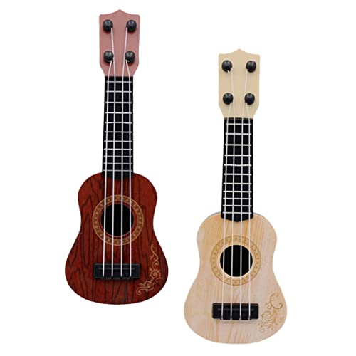 KICHOUSE 2 Stück Mini-Ukulele Ukulele- Für Die Frühe Bildung Gitarre Für Anfänger Musikinstrument- Gitarre Für Nachgemachtes Gitarrenspielzeug Kindergitarre Plastik von KICHOUSE