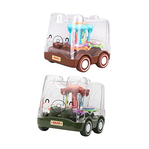 KICHOUSE 2 Stück Spielzeugauto Spielzeug Für Jungen Mini Autos Für Kinder Leuchtendes Spielzeug Kinderauto Mini Spielzeug Kinder Rückziehauto Transparenter Bus Spielzeugauto Für von KICHOUSE