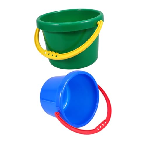 KICHOUSE 2er Set Outdoor Eimer Multifunktionale Sandspiel Eimer Für Strand Garten Und Park Ideal Zum Mit Sand Wasser Und BAU Von Sandburgen 1 Grüner & 1 Blauer Eimer von KICHOUSE