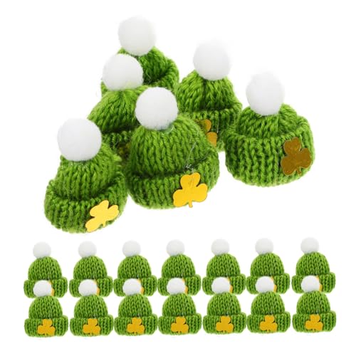 KICHOUSE 20 Stück Mini Mützen DIY Zubehör Mini St Patrick's Mützen Strickmütze DIY Bastelzubehör Mini Mützen Ornamente Kleine Strickmützen Mini Mützen Dekorative Strickmützen von KICHOUSE