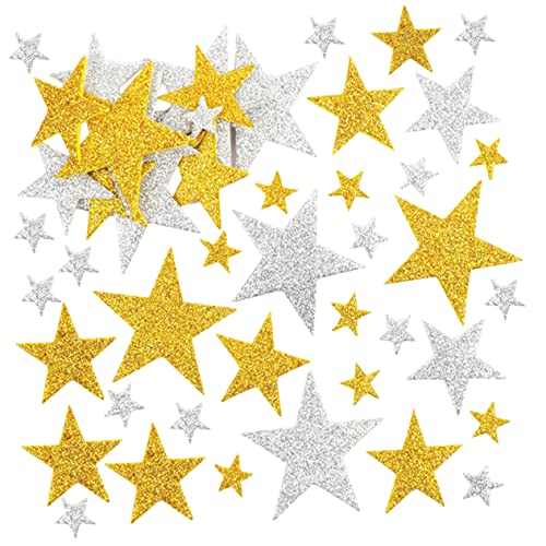 KICHOUSE 200 Stück Stern Aufkleber Belohnungs Stern Aufkleber Weihnachts Glitzer Sterne Aufkleber Glitzer Gold Stern Aufkleber Bling Sterne Aufkleber Etiketten Aufkleber Zarte von KICHOUSE