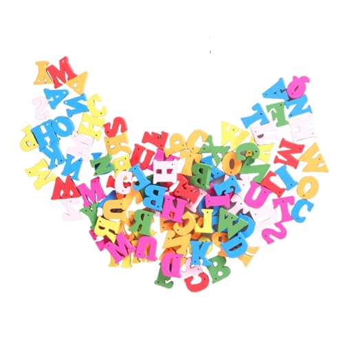 KICHOUSE 200St lehrreich Kunst Buchstabenornamente aus Holz Alphabet Dekor für hölzerne Verzierungen Weihnachtsholzscheibe Bastelmaterial aus Holz Puzzle Holzspäne Spielzeug Kind Bambus von KICHOUSE