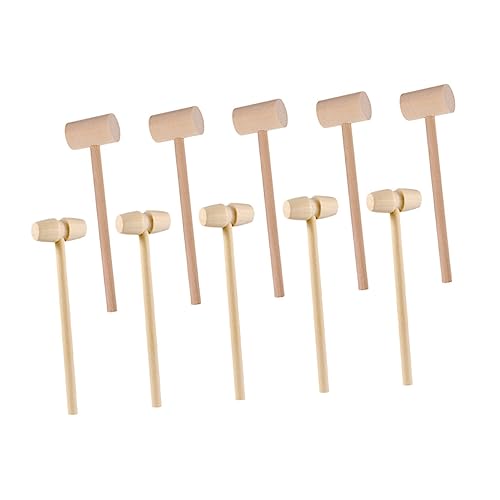 KICHOUSE 20St Holzhammer Kinder Hammer kinderhammer Handwerkszeug Krabbenöffner kürbiskerne Lederhandwerk Krabbencracker und Werkzeuge Hämmer Spielzeug Meeresfrüchte-Hammer hölzern Beige von KICHOUSE