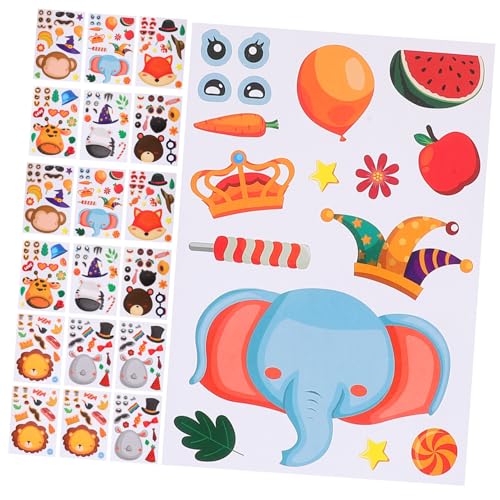 KICHOUSE 24 Blätter Tierische Puzzle-Aufkleber lob Aufkleber Ermutigungsaufkleber entzückender positiver Aufkleber Ornament Ermutigungs-Aufkleber Motivationsaufkleber für die Schule PVC von KICHOUSE