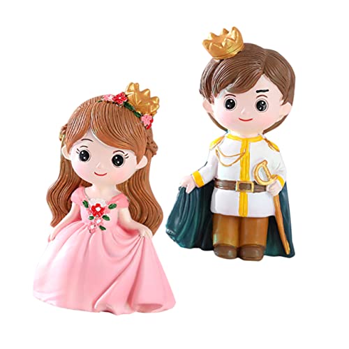 KICHOUSE 2St Cartoon-Kuchendekoration geburtstagstorte dekorationen Harz Prinz Prinzessin Figuren tortendeko einschulung princess Ornament Geburtstagsdekoration Partydekoration Karikatur von KICHOUSE