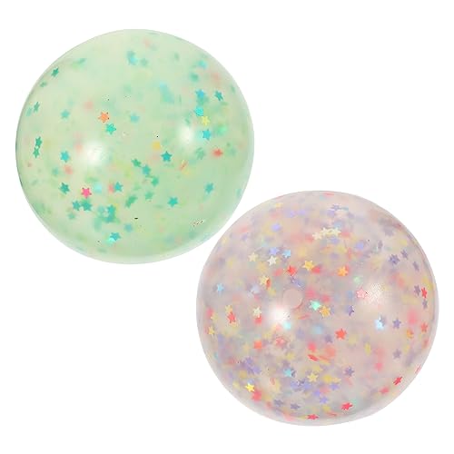 KICHOUSE 2St Leuchtender Dekompressionsball mit Pailletten Fluoreszierende Kugel Stress-Fidget-Bälle elastisch Kugel quetschen Belüftungsball Ball zum Stressabbau Kind von KICHOUSE