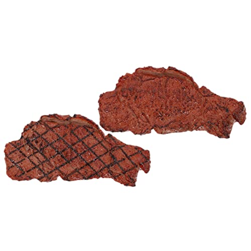 KICHOUSE 2St Steak-Modell künstliches Roastbeef Lebensmittelmodelle Spielzeug für Kinder kinderspielzeug Kid Toys künstliche Steak-Requisiten gefälschte Lebensmittel realistisch PVC Brown von KICHOUSE