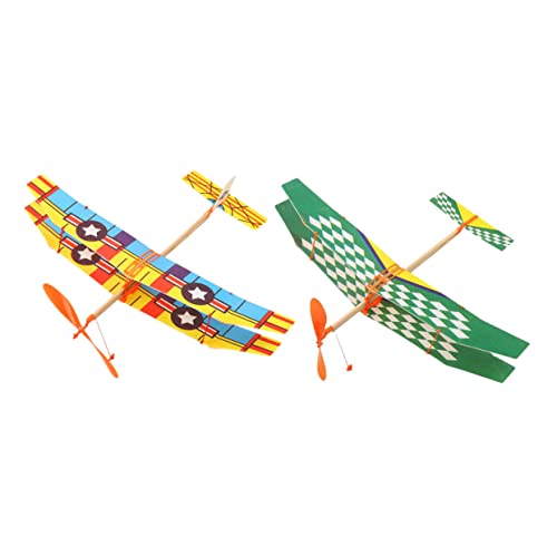 KICHOUSE 2 Stück Flugzeug Spielzeug Pädagogisches Segelflugzeug zum Zusammenbauen für Kinder Gummiband für Draußen für Geburtstagsgeschenke KICHOUSE 2 Stück Flugzeug Spielzeug Pädagogisches Segelflugzeug zum Zusammenbauen für Kinder Gummiband für Draußen für Geburtstagsgeschenke von KICHOUSE