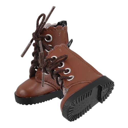 KICHOUSE 2Stücke Miniaturschuhe Hohe Stiefel Für Bjd Puppen Süße Plüschschuhe Für Große Puppen Ersatzkleidung Für Hochwertige Braune Stiefel Für Spielzeugpuppen von KICHOUSE