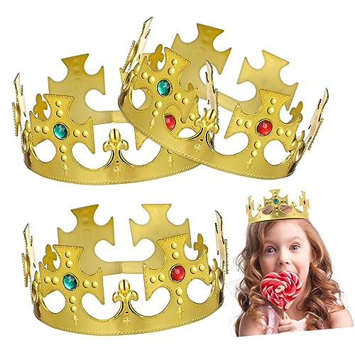 KICHOUSE Kronen Basteln Kindergeburtstag 3er Set Geburtstagskrone Glänzende Tiara Für Ädchen Und Jungen Perfektes Party Zubehör Und Für Kindergeburtstage Krone von KICHOUSE