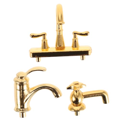 KICHOUSE 3 Stück Realistische Mini Wasserhahn Deko Teiliges Detailliertes Puppenhaus Badezimmer Zubehör Lebensnahe Miniatur Armatur für Basteln Rollenspiele und Sammler KICHOUSE 3 Stück Realistische Mini Wasserhahn Deko Teiliges Detailliertes Puppenhaus Badezimmer Zubehör Lebensnahe Miniatur Armatur für Basteln Rollenspiele und Sammler von KICHOUSE