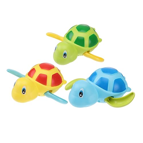 KICHOUSE 3 Stücke Kinder Badewanne Spielzeug Cartoon Turtle Badespielzeug (sortierte Farbe) von KICHOUSE