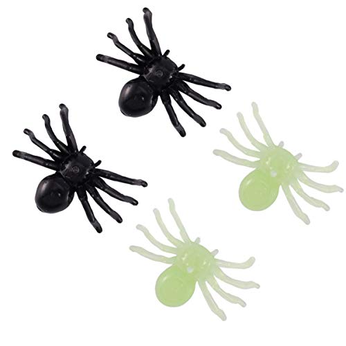 KICHOUSE 300st Halloween Gefälschte Spinne Stützspinne Im Dunkeln Leuchten Spielzeug Hunde Halloween-streichspielzeug Spinne Neuheit Spielzeug Falsche Spinne Kleine Spinne Scheinen von KICHOUSE