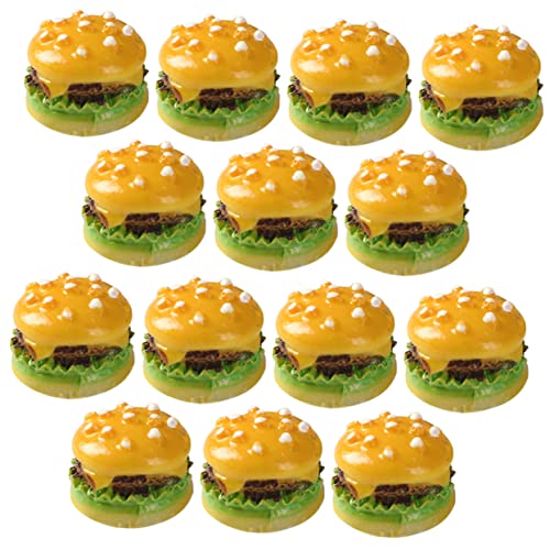 KICHOUSE 30st Simulationsburger Tischzubehör Desktop-Burger-Ornamente Künstliche Burger Burger-Modelle Foto-Requisiten Haarspangen Bezaubern Gefälschte Burger-dekore Mini Liner Yellow Harz von KICHOUSE