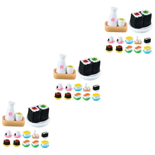 KICHOUSE 36 Stück Simuliertes Japanisches Sushi Mini Sushi Modell Zuhause Sushi Modell Dekorationen Miniatur Sushi Modell Desktop Sushi Modell Mini Sushi Modell Miniatur von KICHOUSE