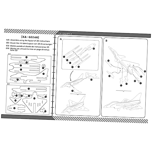 KICHOUSE 3D-Puzzle Holzpuzzle für Erwachsene 3D-Rätsel Spielset aus Holz Puzzle-Spielzeug aus Holz Kampfflugzeug Spielzeug schneiden Modell von KICHOUSE