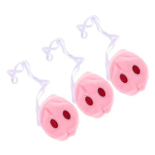 KICHOUSE 3St Karnevalsschweinnase Plüsch Schweinenase Tierische Verkleidung für Bühnenauftritte Schweinenasenmaske Plüsch-Schweinenase halloween deko kaninchen zubehör künstliches Tier Rosa von KICHOUSE