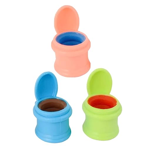 KICHOUSE 3st Entlüftungsspielzeug Miniature Toilet Funny Squeeze Toys Süße Stressspielzeuge Fidget Toys for Kids Stretch-Spielzeug Kids Toys Prise Musik Elastisch Kind von KICHOUSE