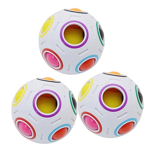 KICHOUSE 3st Magischer Ball Puzzle-Regenbogen Logik-Puzzle-Spielzeug Puzzleball Pädagogisches Montessori-Spielzeug Würfelspielzeug Lernspielzeug Würfel Regenbogenkugel Colorful Abs von KICHOUSE