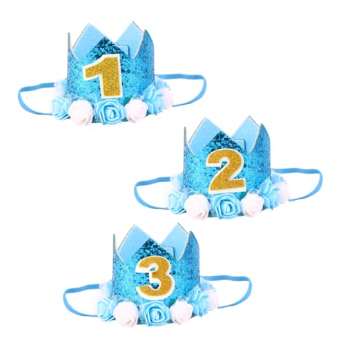 KICHOUSE 3st Mütze Für Babymädchen Tiara-stirnband Hauben Für Babys Baby Prinzessin Tiara Stirnband Baby-prinzessin-stirnband Stirnbänder Für Kleine Mädchen Hut 1 Hüte Krone Kind von KICHOUSE