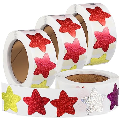 KICHOUSE 4 Rollen Glitzernde Sternaufkleber Aufkleber Für Jugendliche Kleine Aufkleber Motivationsaufkleber Planer-sternaufkleber Mini-Sticker Für Kinder Sternaufkleber Selbstklebend Papier von KICHOUSE