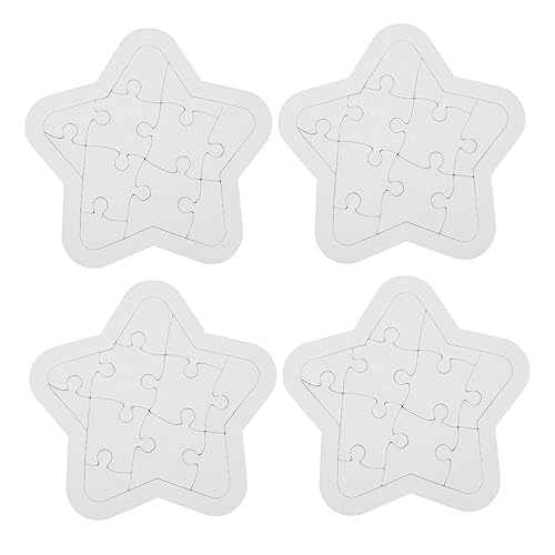 KICHOUSE 4 Sätze Puzzle Rätsel malen Leere Rätsel zum Zeichnen Mini-Spielzeug Leere Rätsel zum Basteln The Children bastelsets für Kinder Gekritzelbrett zeichnen Malmaterialien Papier von KICHOUSE