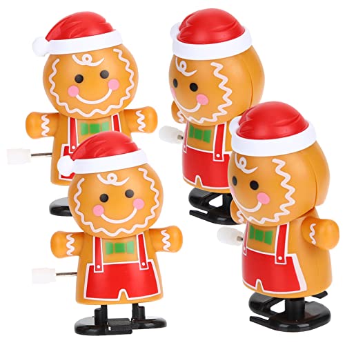 KICHOUSE 4 Stück Aufziehspielzeug Set Cartoon Lebkuchenmann Und Weihnachtsfiguren Lustige Spielzeuge Für Kinder Dekoration Für Die Feiertage von KICHOUSE