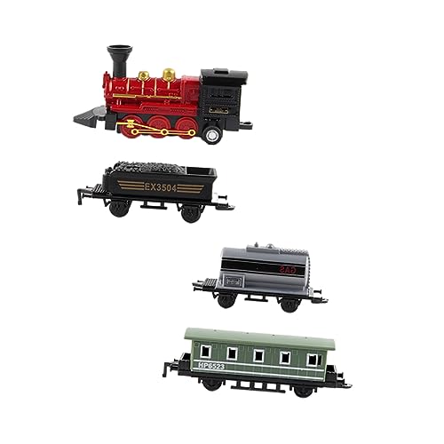 KICHOUSE 4 Stück Dampfzug Spielzeug Lustiges Spielzeugauto Vintage-Spielzeug Spielzeugautozüge Eisenbahnspielzeug Kinder Trainieren Spielzeug Spielzeugauto Spielzeug Dampflokomotiven Rot von KICHOUSE