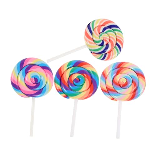 KICHOUSE 4 Stück Lollipop Puppe Lollipop Charms Lollipop Dekorationen Lollipop Requisiten Dekorationen Gefälschte Zuckerwatte Lollipop Requisite Große Süßigkeiten Ornamente von KICHOUSE