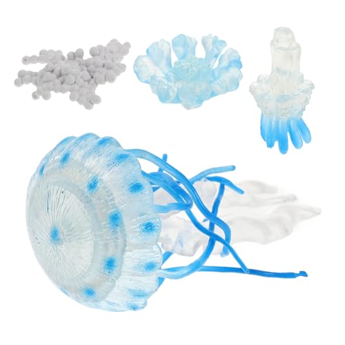 KICHOUSE 4 Stück Quallen-wachstumsornamente Ersatz-schwimmqualle Für Lampe Schwimmende Qualle Quallen-lebenszyklusspielzeug Meeresbewohner-Aquarium Quallen-wachstums-lernspielzeug Plastik von KICHOUSE