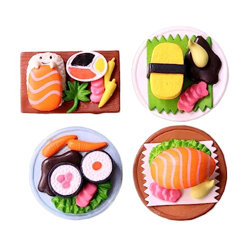 KICHOUSE 4 Stück Simuliertes Japanisches Sushi Stellen Sie Sich Sushi-Spielzeug Vor Miniatur-Sushi-Modell Tischdekoration Stellen Sie Sich Vor, Essensspielzeug Zu Sein Künstliches Sushi PVC von KICHOUSE