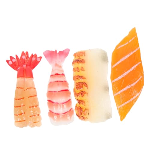 KICHOUSE 4 Stück Sushi-Simulation imitiertes Sushi-Modell realistisches Japanisches Essen Sushi Spielzeug Sushi zubehör verschleißfestes Sushi-Modell künstliches Lebensmittelmodell PVC von KICHOUSE