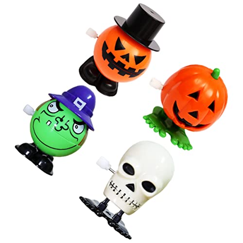 KICHOUSE 4-Teiliges Set Halloween-Spielzeug Halloween Uhrwerk Spielzeug Kinder spielset Spielzeug für Kleinkinder Kinderspielzeug Halloween-Laufspielzeug Springspielzeug Kürbis von KICHOUSE