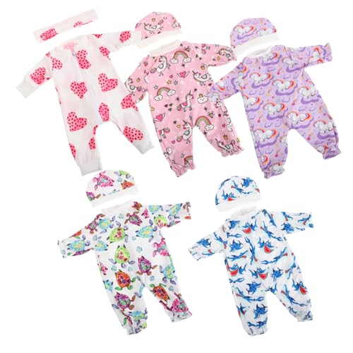 KICHOUSE 5 Sets Realistische Babypuppenkleidung Puppenzubehör Wiedergeborene Babypuppen Outfits Anziehspielkleidung Für Neugeborene Babypuppen von KICHOUSE