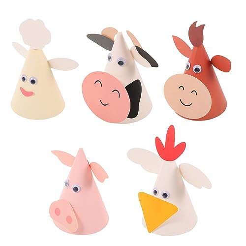 KICHOUSE 5 Stk Baby-geburtstagsmütze Tierische Stirnbänder Babyparty-partyhüte Geburtstagsfeier Kopfschmuck Cartoon-geburtstagshüte Hut Neu Ausrüstung Papier Kind Karikatur von KICHOUSE