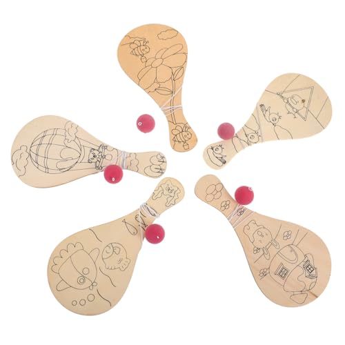 KICHOUSE 5 Stück Kreative Paddel für Handgefertigte Malspiele Pädagogisches Kreativität und Motorik mit Ball und Schnur Zufällige Designs KICHOUSE 5 Stück Kreative Paddel für Handgefertigte Malspiele Pädagogisches Kreativität und Motorik mit Ball und Schnur Zufällige Designs von KICHOUSE