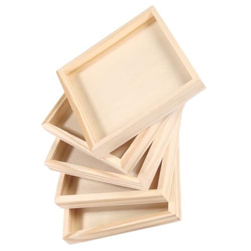 KICHOUSE 5 Stück Kunsthandwerk Quadratischer Sandtisch Chassis Spielzeug Spielset Aus Holz 3D Kunst Und Basteltablett Holzprodukt Spezielle Holzpuzzle Sortiertabletts Quadratische von KICHOUSE