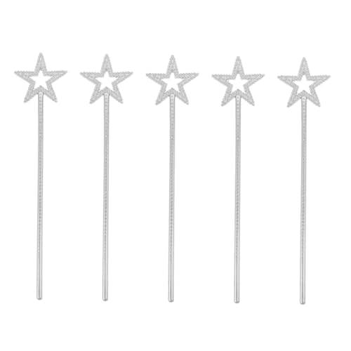 KICHOUSE 5 Stück Teiliges Stern zauberstab Mädchen Einzigartige Feenstäbe mit Kreativem Design Silberfarbene Plastikstäbe Performance Requisiten für Partys und Rollenspiele KICHOUSE 5 Stück Teiliges Stern zauberstab Mädchen Einzigartige Feenstäbe mit Kreativem Design Silberfarbene Plastikstäbe Performance Requisiten für Partys und Rollenspiele von KICHOUSE