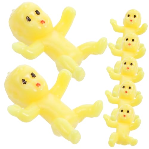 KICHOUSE 50 Stück Dekorationen Für Die Babyparty Puppe -kleiderbügel Aus Draht Mini-eiswürfel Kleines Babyspielzeug -dusche-Mini- Eiswürfel-babyparty Figur Plastik Yellow von KICHOUSE