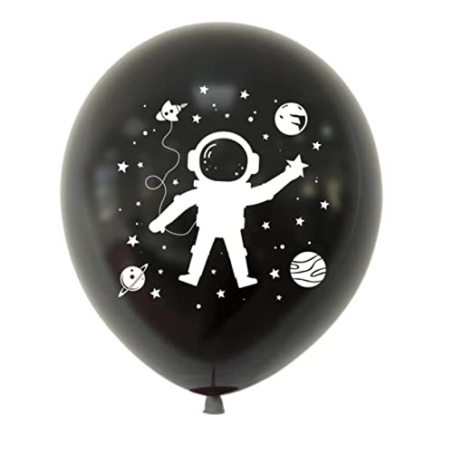 KICHOUSE 50 Stück Partyballons Ballons Mit Sternendruck Schwarze Blaue Luftballons Astronautenballon Geburtstagsfeier Ballon Hochzeitsballons Planetenballons Weltraum-party-ballon von KICHOUSE