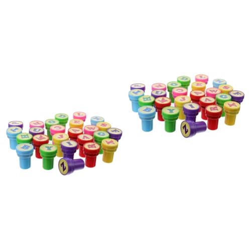 KICHOUSE 52 STK Kinderstempel für Kinderpartys Stempel für Kinder kiddostempel Kinder Stempel Kinder Briefmarken Kinderstampfer schöne Stempel mit 26 Buchstaben Plastik Violett von KICHOUSE