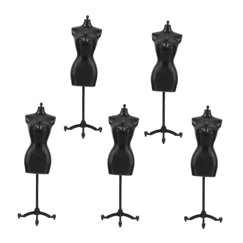 KICHOUSE 5St Modellständer kinderspielzeug Kinder Spielzeug Verstellbarer Kleiderständer Mini-Mannequin-Modell Regal Schaufensterpuppenständer Unterstützung für Puppenkleider Plastik Black von KICHOUSE