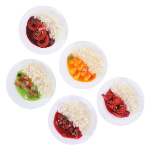 KICHOUSE 5St Prop-Modell gefälschtes chinesisches Essen Puppenhaus-Essensspielzeug spielzeuge Modelle Spielzeugnahrung für die Küche Spielküchenzubehör Reis vorgeben Spielzeugset Requisiten von KICHOUSE