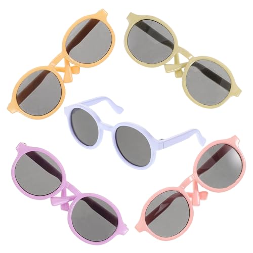 KICHOUSE 5St Puppenbrille Spielzeug-Accessoires Puppenparty Puppenkollektion Puppenaustausch Puppe Sonnenbrille Puppenzubehör Mini-Gläser zum Basteln lustige Brillenspielzeuge Plastik von KICHOUSE