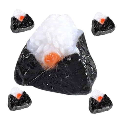 KICHOUSE 5st Sushi-reisbällchen Gefälschte Reisbällchen Realistisch Requisite Für Reisbällchen Mini-Snack Kleines Puppenhausessen Winzige Reisbällchen Mini-hausessen Miniatur Zubehör PVC von KICHOUSE